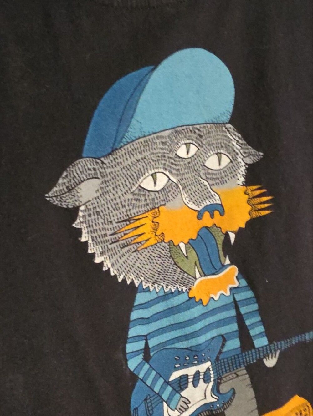 Converse Black Kids Graphic Tee with Blue & Orange Art - Picture 4 of 4